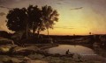 Evening Landscape aka The Ferryman Evening plein air Romanticism Jean Baptiste Camille Corot